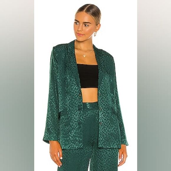 L*Space Green 100% Viscose Bennytt Blazer Sz 2 NEW Ultramarine - Picture 1 of 14
